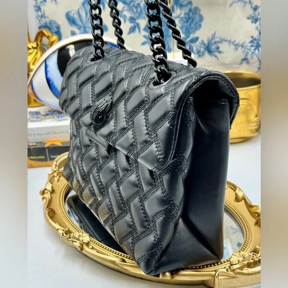 🆕 KURT GEIGER LONDON 🧿 NWOT Kensington Drench Bag, Black - Picture 5 of 16